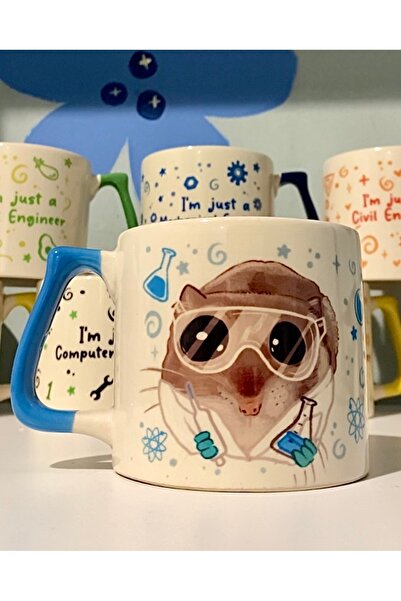 Öz Kupa Sad Üzgün Hamster - Meslek: Kimya Mühendisi (Chemist Engineer) Kupa Bardak Fincan