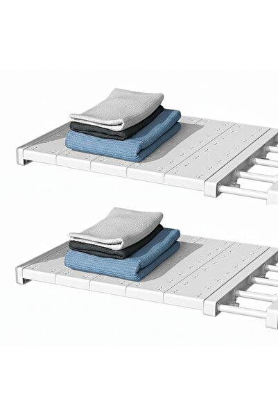 Microcase Uzunluk Ayarlamalı Dolap içi Raf 24X30-35 cm 2 Adet AL5349