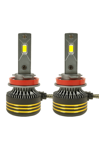 Spider مصابيح أمامية LED فضية M8 Pro H11 130 واط 30000 لومن 6500 كلفن بيضاء I...