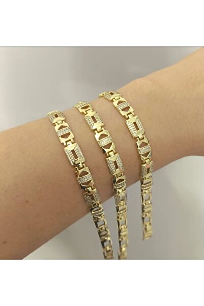 14K GOLD RENK KÜNYE MODEL KADIN BİLEKLİK 17+2CM