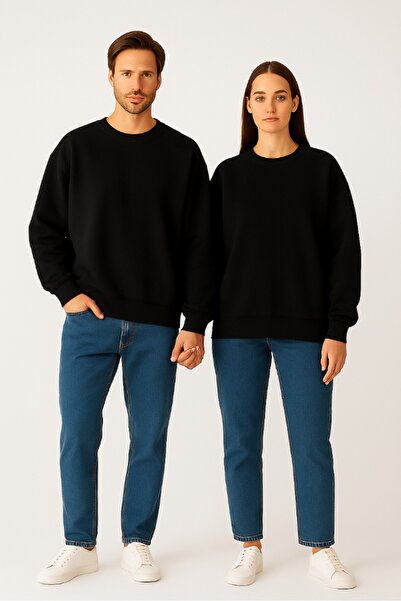 Windy Island سويت شيرت أساسي كبير الحجم للجنسين مصنوع من القطن بنسبة 100% مع ...