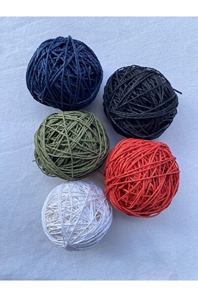 Mai Handmade Hobby ve Örgü Evi Doğal kağıt ip çanta ipi 6’lı set örgü ipi