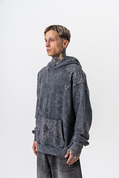 Respire Ανδρικό μπλουζάκι με κουκούλα με στάμπα 10, με κουκούλα, μαύρο