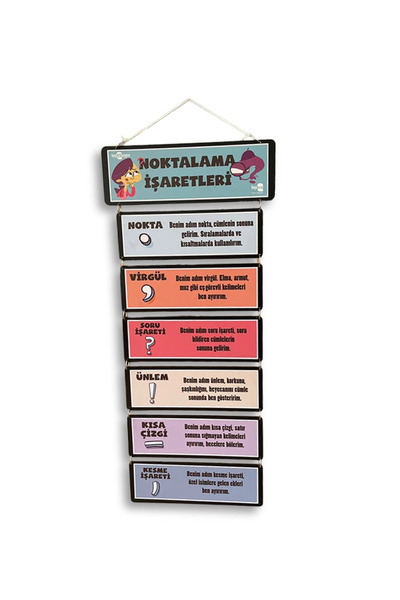 heptex Ahşap Noktalama İşaretleri Panosu