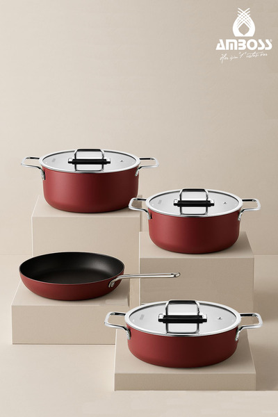 Amboss Anyolin 7 Piece Titanium Coated Cookware Set (Burgundy)