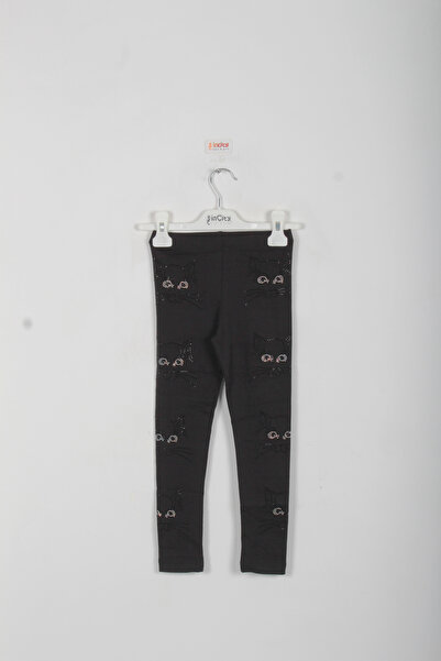 incity Girl's Cat Stone Detailed Leggings