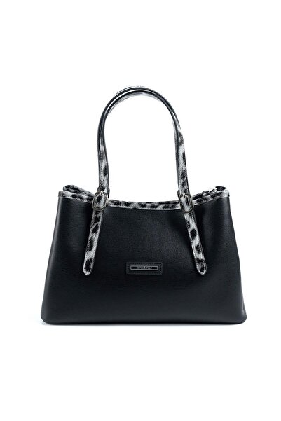 Silver Polo Leopar Siyah SP1252 Kadın El Çantası