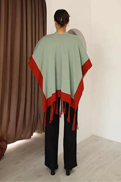 ALCHON U Shawl Collar Sleeveless Jacquard Paneled Trimmed Edges Fringed Skirt Standard Length Seasonal Knitwear Shawl