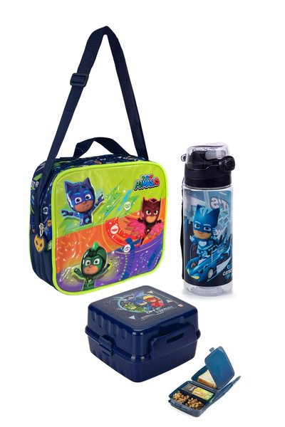 PJMASKS Pijamaskeliler Licensed Lunch Box + Straw Water Bottle + Lunch Box Set Tlpj3