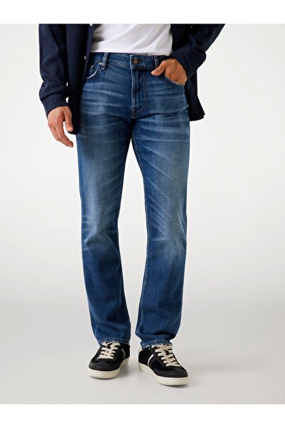 Guess Blugi slim fit pentru bărbați Finnley, albastru marin M5YAS2D5QB1-CULR