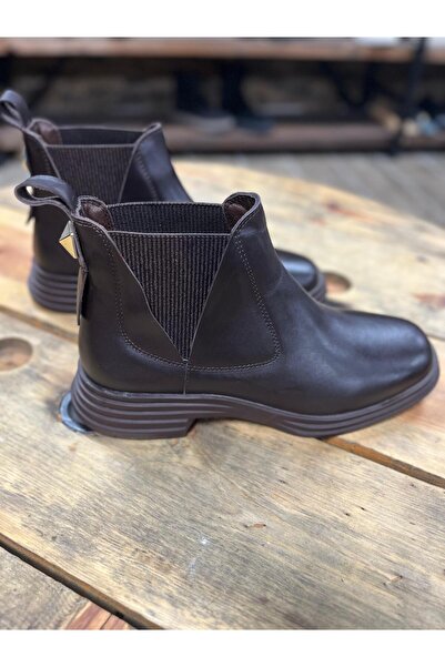 Butik NOBLE SHOES HAKİKİ DERİ KOYU KAHVE KADIN KISA BOT