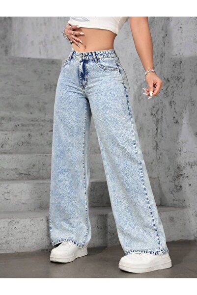 Wkm Denim Women's Baggy Fit Denim Jean Washable Pants