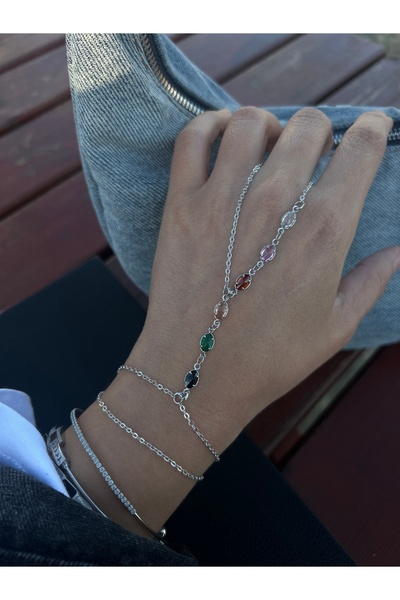 pop up store Silver Color Shahmeran with Colored Crystal Stones