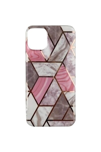 Danex Carcasă de protecție compatibilă cu Samsung Galaxy S21 5G - Soft IMD TPU Marble Geometric White