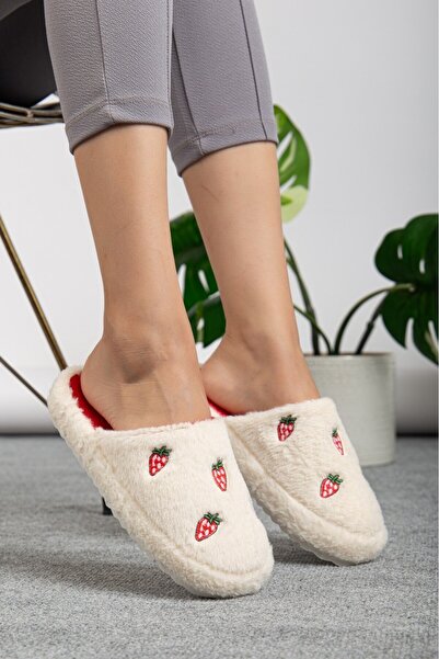 AlbiShoes Унісекс жіночі тапочки з ягідним візерунком, м'які, безшумні, з нековзною підошвою