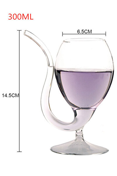 ELEGANT HOME 2-Piece Glass Cup Set with Built-in Straw