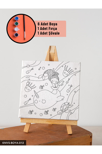 CeSht Canvas Painting Set with Easel Includes Easel, Brush, Paint