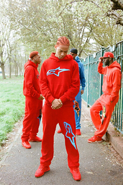 CLASSY.MODA Set de trening cu glugă cu 3 fire și buzunar cangur, model cu ste...