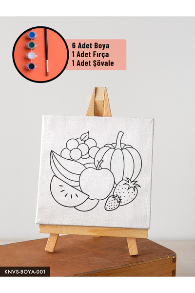 CeSht Canvas Painting Set with Easel Includes Easel, Brush, Paint