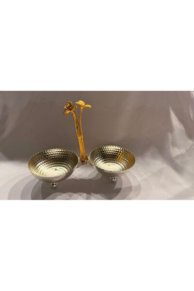 ALMASA Silver nut plate with gold nuts