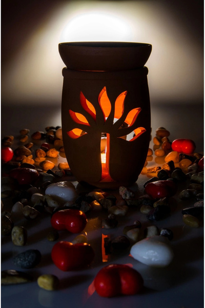 ÇERÇİCİ Tree of Life Handmade Pottery Censer Incense Burner