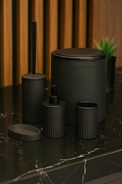 DOWRY STİL طقم حمام دائري مخطط باللون الرمادي من لونا