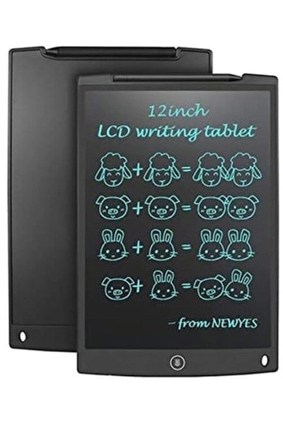 ÇERÇİCİ T12 Black Writing Tablet Lcd 12 Inch Digital Pen Drawing Writing Board
