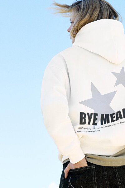 Pull & Bear Yıldız desenli kapüşonlu sweatshirt