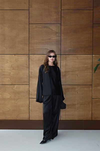 Jeevee Set casual din satin cu croiala simpla