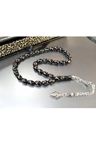 Doğaltaş Tesbihler erzurum oltu taşi tesbıh gümüş işlemeli özel gümüş tasarımlı kutulu belgelı