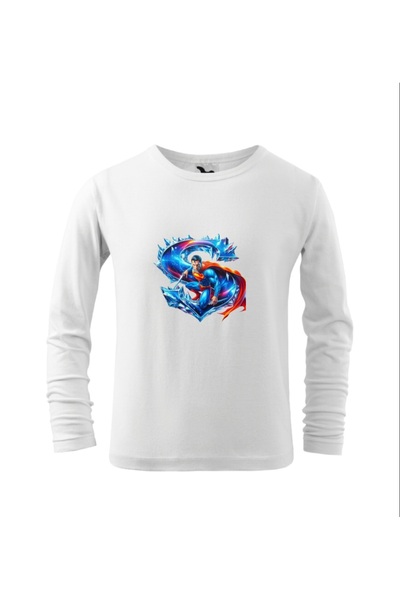 Malfini Superman Long Sleeve Cotton T-Shirt for Kids