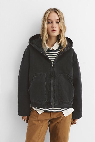 Pull & Bear Kapüşonlu Fermuarlı Ceket