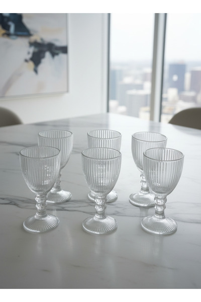 Dia Set of 6 Crystal Glass Coffee Side Water Glasses Mugs Cups