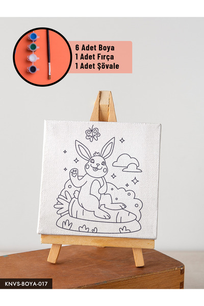 CeSht Canvas Painting Set with Easel Includes Easel, Brush, Paint