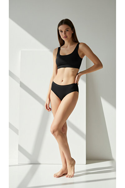 Fanwet Women's High Waist Basic Laser Cut Bikini Panties 3-Pack