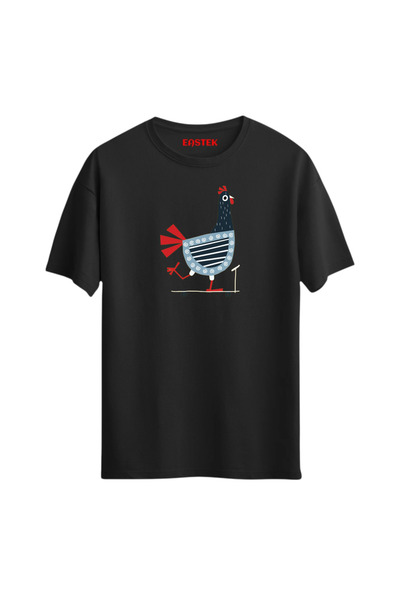 Açık Garaj تي شيرت بتصميم دجاجة منقوشة، تي شيرت رجالي، تي شيرت نسائي، تي شيرت...