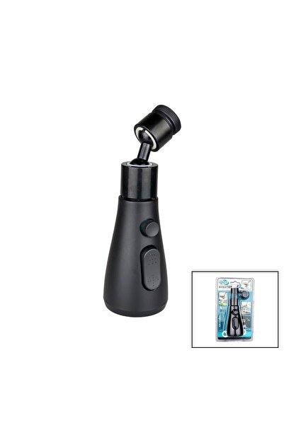 Go İthalat 360 Degree Rotation - 3 Modes Black Rain Spray Tube Kubar Faucet Nozzle Ktx-3289 (5273)