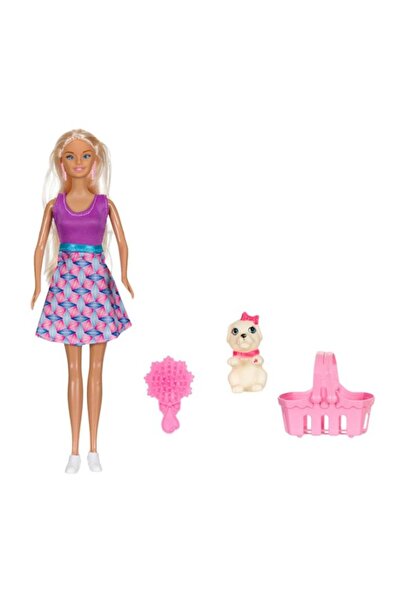 OEM Set papusa manechin, cu accesorii si animal, 4 piese, 3 ani+