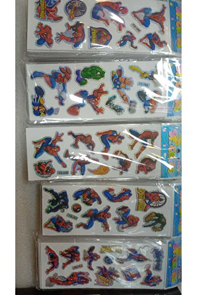 BADE TOYS Sparkly STICKERS Spaydırmen Temalı Kabartma Stıcker 5 Kartela