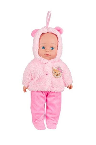 OEM Papusa bebelus, fetita, cu costum roz de bebe, inaltime 30 cm, 3 ani+