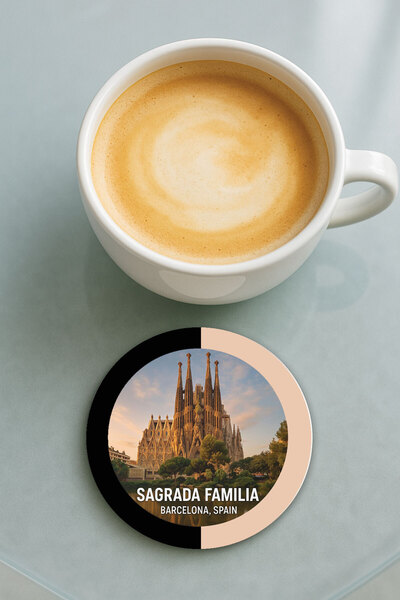 Cekuonline قاعدة كوب دائرية من البليكسي جلاس مع نمط مطبوع فردي لبرشلونة