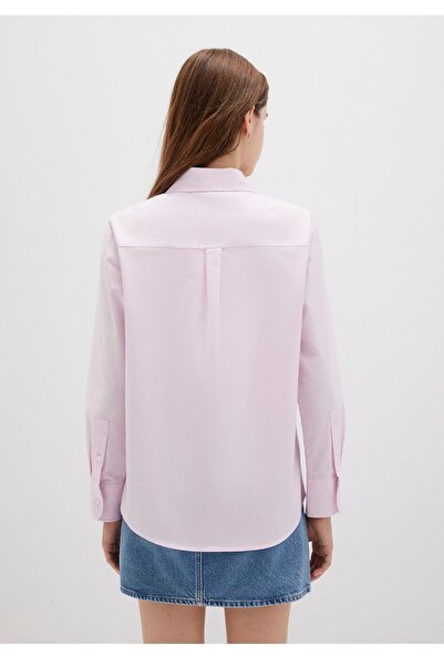 Mavi regular fit %100 pamuk pembe gömlek