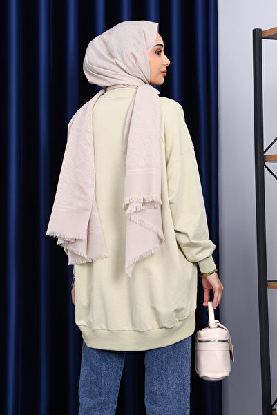 İmajButik Παστέλ πράσινο φούτερ με κοντό μπροστινό μέρος και μακρύ πίσω μέρος