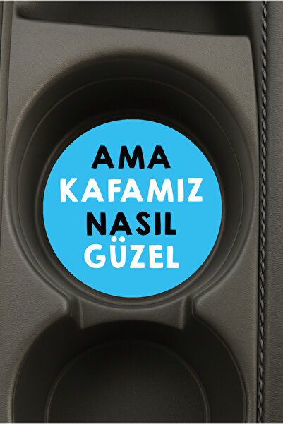 Cekuonline حامل أكواب دائري بيضاوي الشكل للسيارة مع طباعة، بتصميم 'رأسنا جميل'