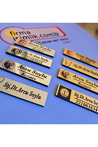 SIRADIŞI REKLAM YAKA İSİMLİK KİŞİYE ÖZEL PREMİUM BASKILI 1 ADET (eczane,klinik,okul,cafe vb..)