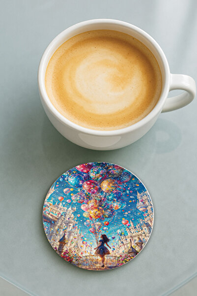 Cekuonline قاعدة كوب دائرية من البليكسي مع نمط مطبوع لفتاة سعيدة واحدة