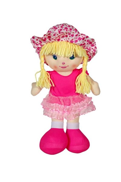 OEM Blonde doll made of fabric, 30 cm, pink