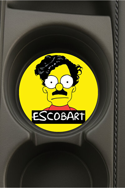 Cekuonline حامل أكواب دائري بيضاوي الشكل مطبوع للسيارة بتصميم إسكوبارت