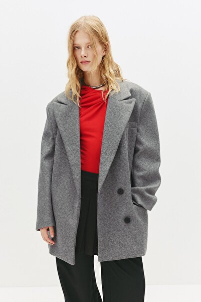 Pull & Bear Short woolly fabric coat