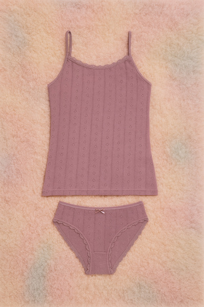 ROZELT Γυναικείο Σετ 2 τεμαχίων από βαμβακερό δαντελένιο στράπλες και εσώρουχ...